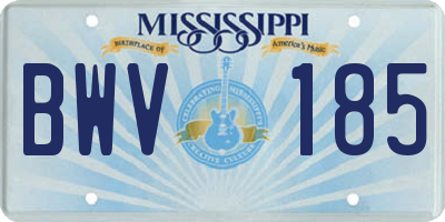 MS license plate BWV185