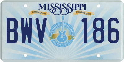 MS license plate BWV186