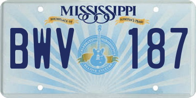 MS license plate BWV187