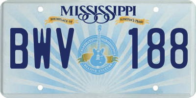 MS license plate BWV188