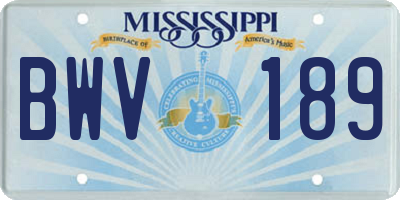 MS license plate BWV189