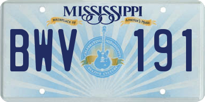 MS license plate BWV191