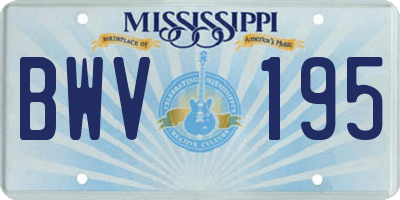 MS license plate BWV195