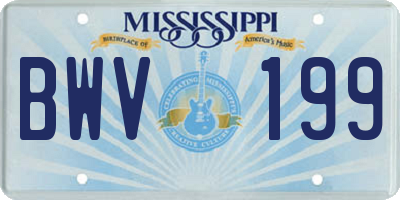 MS license plate BWV199