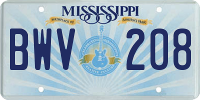 MS license plate BWV208