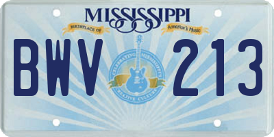 MS license plate BWV213