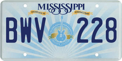 MS license plate BWV228