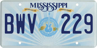 MS license plate BWV229