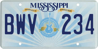 MS license plate BWV234