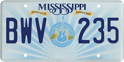 MS license plate BWV235