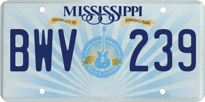 MS license plate BWV239