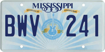 MS license plate BWV241