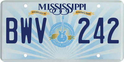MS license plate BWV242