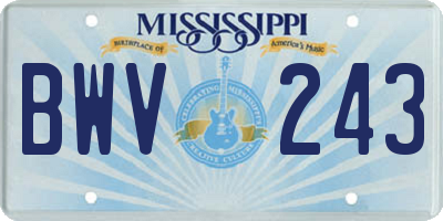 MS license plate BWV243