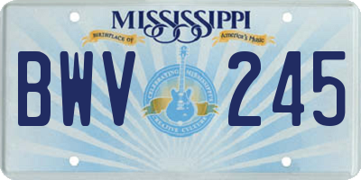 MS license plate BWV245