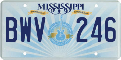 MS license plate BWV246