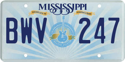 MS license plate BWV247