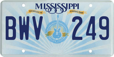 MS license plate BWV249