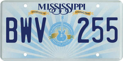 MS license plate BWV255