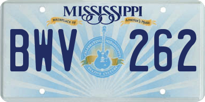 MS license plate BWV262