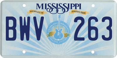 MS license plate BWV263