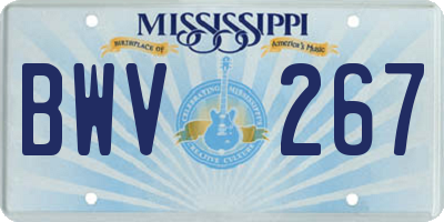 MS license plate BWV267