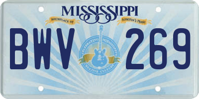 MS license plate BWV269