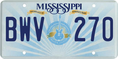 MS license plate BWV270