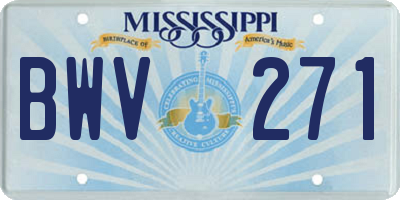 MS license plate BWV271