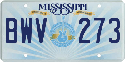 MS license plate BWV273