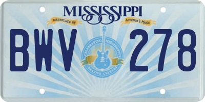 MS license plate BWV278