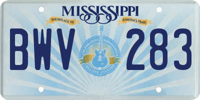MS license plate BWV283