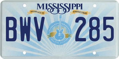 MS license plate BWV285