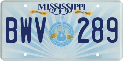 MS license plate BWV289