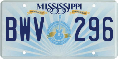 MS license plate BWV296
