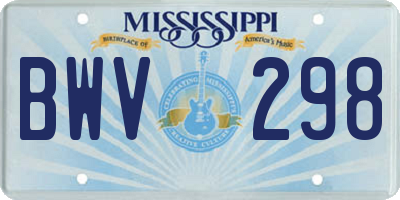 MS license plate BWV298