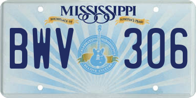 MS license plate BWV306