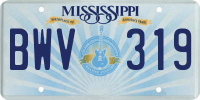 MS license plate BWV319