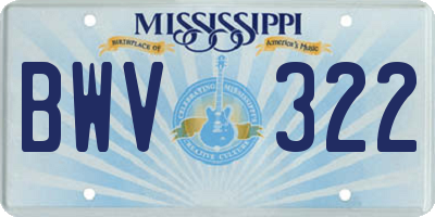 MS license plate BWV322