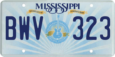 MS license plate BWV323