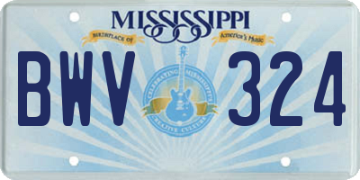 MS license plate BWV324