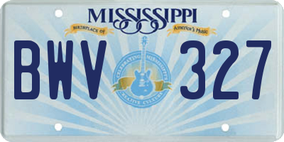 MS license plate BWV327