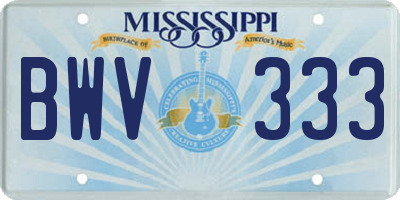 MS license plate BWV333