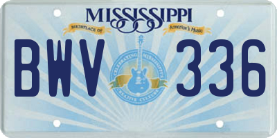 MS license plate BWV336