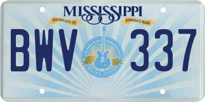 MS license plate BWV337