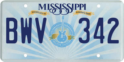 MS license plate BWV342