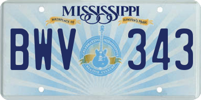 MS license plate BWV343