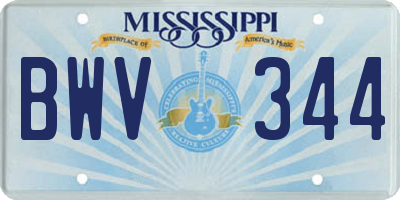 MS license plate BWV344