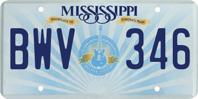 MS license plate BWV346