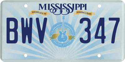 MS license plate BWV347